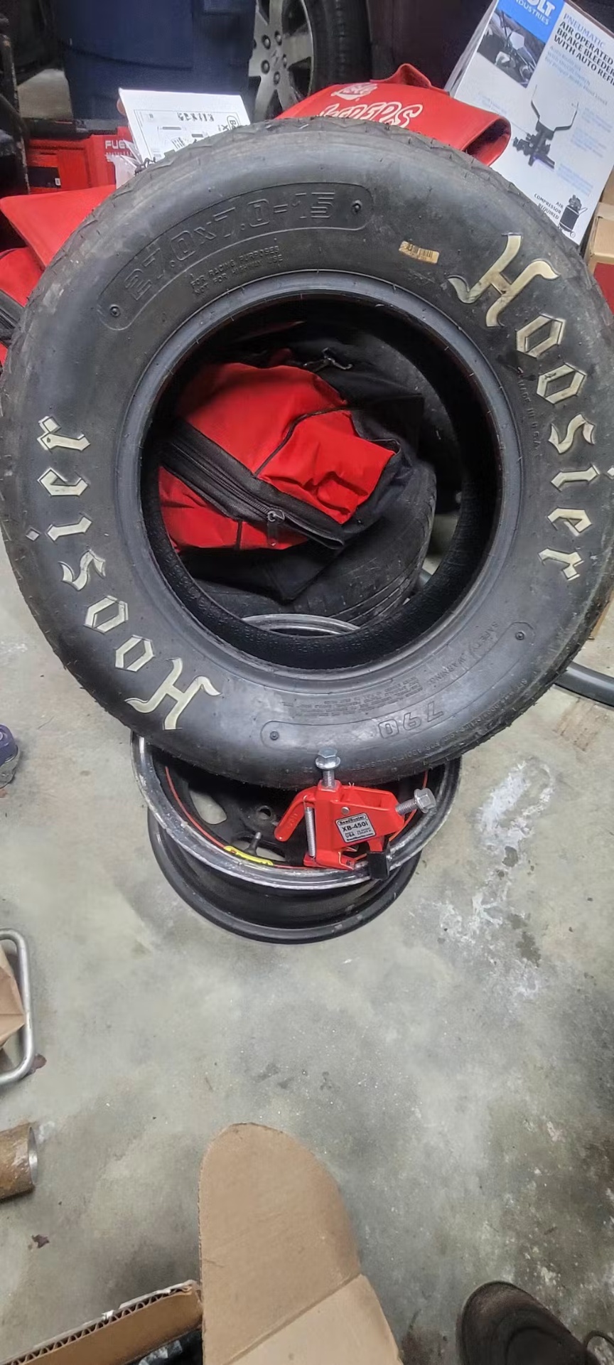 Scott B.'s BeadBuster XB-450i set up on a Hoosier racing tire and rim